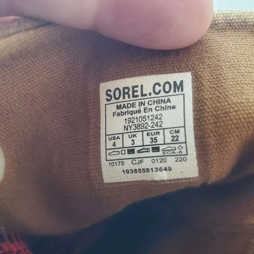 Sorel Lexie Wedge Boots Women's Size 4 Brown Suede Stars Waterproof Winter Snow